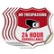 Signmission No Trespassing Shield Sign 24 Hour Surve, 6 inch X 6 inch, Vinyl Decal, 5PK SHI-D-5PACK-6-419 - alternate 1