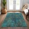 Homeroots 3' X 5' Teal Blue Navy Blue And Brown Abstract Washable Indoor Outdoor Area Rug 612364 - alternate 8