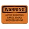 Signmission Active Shooting Range Ahead No Trespassing ANSI, 5 Inch X 3.5 Inch, Decal OS-WS-D-35-L-11969 - alternate 1