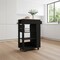 Homeroots Black and Natural 22in Rolling Kitchen Cart With Storage 477880 - alternate 4