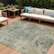 Homeroots 8' X 10' Artichoke Green And Teal Blue Abstract Washable Indoor Outdoor Area Rug 630522 - alternate 1
