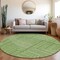Homeroots 8' Green And Ivory Round Geometric Washable Indoor Outdoor Area Rug 600818 - alternate 8