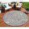 Homeroots 8' Gray Gold And Ivory Round Oriental Washable Indoor Outdoor Area Rug 598048 - alternate 1