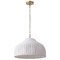 Jonathan Y Eliza 20 in. 1-Light Coastal Bohemian Woven Rattan and Iron LED Pendant, White/Brass Gold JYL1133B - alternate 9