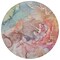 Homeroots 8' Round Blue Round Abstract Washable Non Skid Indoor Outdoor Area Rug 559173 - alternate 6