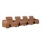Homeroots 169" Chestnut Italian Leather Reclining USB Sofa 632890 - alternate 1