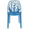 Leisuremod Cornelia Modern Stackable Dining Chair with Cut-Out Tree Design, Transparent Blue, 2PK C18TBU2 - alternate 4