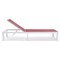 Leisuremod Marlin White Aluminum Patio Chaise Lounge Chair with Square Fire Pit Table, Burgundy MLWCF21-77BRG - alternate 3