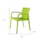 Homeroots Set of Two Green Heavy Duty Plastic Outdoor Stacking Dining Chairs, 2PK 565201 - alternate 3