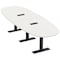 Skutchi Designs 12ft Conference Table With Power Unit | 12 Person Modular Boval Meeting Table | Harmony Series HAR-BOVL-48X144-T.BK-W960-EBLK - alternate 1
