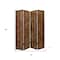 Homeroots 84" Brown Faux Leather Folding Four Panel Screen Room Divider 274740 - alternate 4