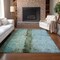 Homeroots 9' X 12' Blue And Gold Abstract Washable Indoor Outdoor Area Rug 578014 - alternate 9