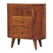 Homeroots 26in Chestnut Solid Wood Accent Cabinet With Two Doors And Three Drawers 654274 - alternate 1