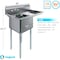 Amgood 39 in. x 23.5 in. Stainless Steel One Compartment Sink with 18 in. x 18 in. Bowl and 18 in. Right Drainboard SINK S1C-181812-18R-NF-Z - alternate 5