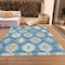 Homeroots 5' X 8' Teal Blue Ivory And Gray Southwestern Washable Indoor Outdoor Area Rug 615177 - alternate 6