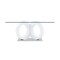 Homeroots White Tone Geometrical Style Base With Rectangular Glass Top Dining Table 383828 - alternate 4