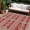 Homeroots 10' X 14' Red And Ivory Southwestern Washable Indoor Outdoor Area Rug 593719 - alternate 1