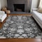 Homeroots 3' X 5' Charcoal Gray And Beige Floral Washable Indoor Outdoor Area Rug 605461 - alternate 4