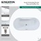 Kingston Brass 59" Acrylic Oval Double Ended Freestanding Tub with Drain, Glossy White/Polished Brass VT7DE593023C422 - alternate 4