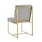 Homeroots Set of Two Tufted Gray And Gold Upholstered Faux Leather Dining Side Chairs 545053 - alternate 7