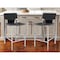 Homeroots Set of Two 25" Gray and Silver Faux Leather and Metal Low Back Counter Height Bar Chairs, 2PK 555050 - alternate 5