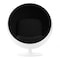 Homeroots 42" White And Black Fiberglass And Cotton Swivel Egg Chair 522851 - alternate 4