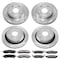 Vevor Drilled Slotted Front andRear Brake Rotors Pads for Toyota Sienna Highlander HQP519/1907 - alternate 1