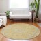 Homeroots 8' Wheat And Gold Round Medallion Washable Indoor Outdoor Area Rug 616300 - alternate 5