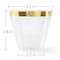 Elama 100 Piece 9 Ounce Disposable Plastic Gold Rimmed Party Cup Set 750124338M - alternate 3