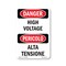 Signmission Safety Sign, OSHA Danger, 18" Height, Aluminum, High Voltage Bilingual, 1218-VI-1327 OS-DS-A-1218-VI-1327 - alternate 1