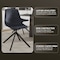 Leisuremod Markley Modern Leather Swival Dining Chair With Metal Legs in Black MSCBL-18-BL - alternate 4