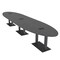 Skutchi Designs Oval Conference Table With Power, 48 in W, 192 in L, Grey HAR-OVL-48X192-DOU.BK-WA7949-EBLK - alternate 1