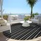 Homeroots 8' Black And Ivory Round Striped Washable Indoor Outdoor Area Rug 595849 - alternate 4