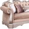 Homeroots 42" Rosegold Velvet Sofa And Toss Pillows With Silver Legs 348648 - alternate 4