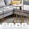 Homeroots 25" White and Gold Faux Marble and Iron Round C Table End Table And USB Port 543902 - alternate 6