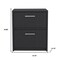 Homeroots 19" Black Wood Two Drawer Nightstand 526154 - alternate 7
