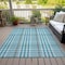Homeroots 9' X 12' Teal Blue Ivory And Brown Plaid Washable Indoor Outdoor Area Rug 601522 - alternate 4