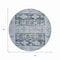 Homeroots 8' Blue And Denim Blue Round Aztec Washable Indoor Outdoor Area Rug 616594 - alternate 7