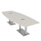 Skutchi Designs Boat Conference Table With Power Unit, 48 in W, 120 in L, Ivory HAR-BOT-48x120-DOU-K458-ESIL - alternate 1