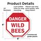 Signmission Danger Wild Bees, 6 Inch X 6 Inch, Plastic Sign OC-P-6-22 - alternate 5