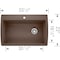 Blanco Diamond Super Single Dual Deck, Cafe Brown 440192 - alternate 3