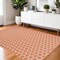Homeroots 4' X 6' Coral And Ivory Geometric Indoor Outdoor Area Rug 554805 - alternate 6