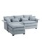 Homeroots 66" Blue Fabric Modular Sofa With Ottoman 568287 - alternate 12