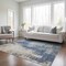 Homeroots 3' X 5' Navy Blue And Taupe Abstract Washable Indoor Outdoor Area Rug 587242 - alternate 6