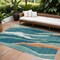 Homeroots 8' X 10' Teal Blue Copper And Ivory Abstract Washable Indoor Outdoor Area Rug 601011 - alternate 1