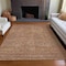 Homeroots 9' X 12' Taupe And Brown Striped Washable Indoor Outdoor Area Rug 615642 - alternate 4