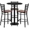 Flash Furniture Round Black Bar Table, X-Base w/Cherry Seats, 30" L, 30" W, 42" H, Laminate Top, Wood Grain MD-0013-GG - alternate 1