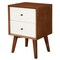 Homeroots 26" Solid Wood and Wood Two Drawer Nightstand 399269 - alternate 1