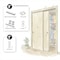 Sartodoors Sliding Closet Bypass Doors 48 x 80 inches, Planum 0444 White Silk with Black Inserts and Frosted G PLANUM0444DBD-WS-48 - alternate 3