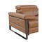 Homeroots 103" Chestnut Top Grain Leather Reclining Metal USB Sofa 720330 - alternate 4